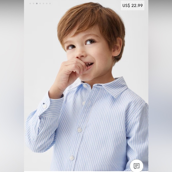 MANGO Regular-fit Oxford Striped Shirt - Color Blue/White - Size 12-18 M - Picture 3 of 8